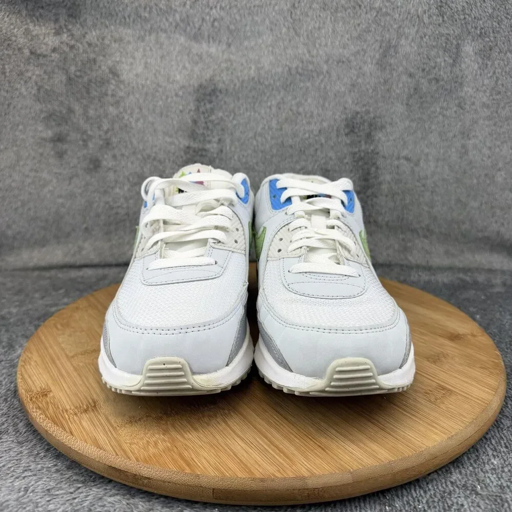 Nike Air Max 90 Shoes Boys Size 7Y White Gray Green Running Sneakers DV3483-100